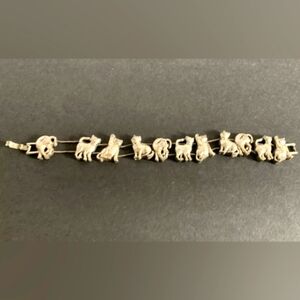 Silver Toned Cat Kitten Bracelet Figúralo Different Poses